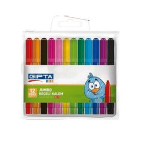 Gıpta Jumbo 12 Renk Keçeli Kalem