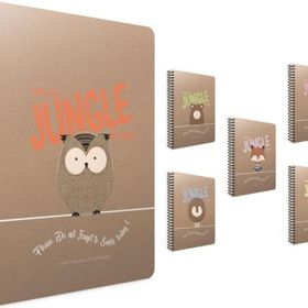 Gıpta Jungle Out 17x24 cm 100 Yaprak Kareli 3'lü Sert Kapak Spiralli Defter