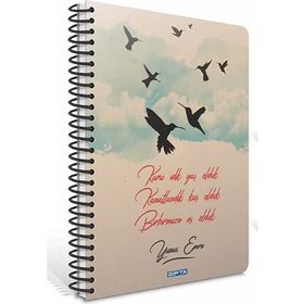 Gıpta Kuşlar 13x18 120 Yaprak Kareli Defter