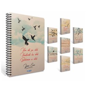 Gıpta Kuşlar 19x26 120 Yaprak Çizgili Spiralli Defter