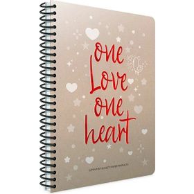 Gıpta Love Book Spiralli Karton Kapak 17 x 24 cm 80 Yaprak Çizgili Defter