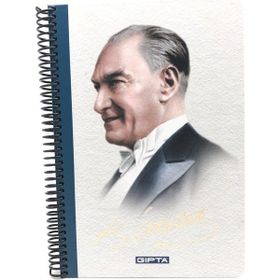 Gıpta M.K. Atatürk Açık Renk Kareli A4 Sipralli 100 Yaprak Defter