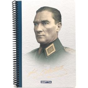 Gıpta M.K. Atatürk Açık Renk Kareli A4 Sipralli 100 Yaprak Defter