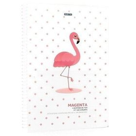 Gıpta Magenta Model 1 Flamingo Spiralli Plastik Kapak 80 Yaprak 19x26 Çizgili Defter