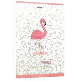 Gıpta Magenta Model 2 Flamingo Spiralli Plastik Kapak 80 Yaprak 19x26 Kareli Defter