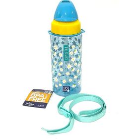 Gıpta Mavi Crystal Tritan Desenli Pipetli 500 ml Matara
