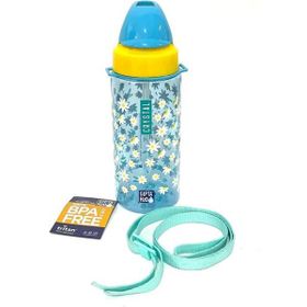 Gıpta Mavi Crystal Tritan Desenli Pipetli 500 ml Matara