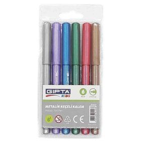 Gıpta Metalik 6 Renk Keçeli Kalem Seti