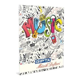 Gıpta Müzik 17x24 40 Yaprak Tel Dikişli Karton Kapaklı Müzik Defteri