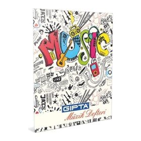 Gıpta Müzik 17x24 40 Yaprak Tel Dikişli Karton Kapaklı Müzik Defteri