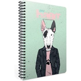 Gıpta My Habit Spiralli Köpekli Yeşil Karton Kapak 80 Yaprak A4 Kareli Defter