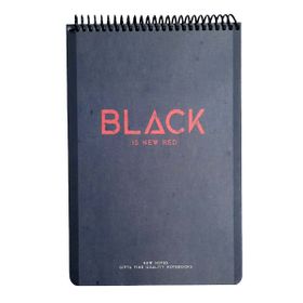 Gıpta New Notes Black Is New Red Spiralli Sert Kapak 100 Yaprak 17x24 Çizgili Bloknot