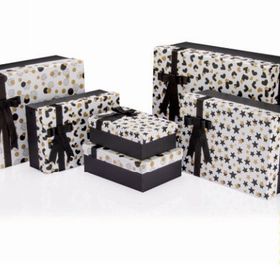 Gıpta No:6 BX6856 Black White Gold Dikdörtgen Hediye Kutusu