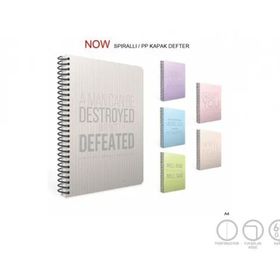 Gipta Now 17X24 Plastik Kapak 100 Yaprak Cizgili Spiralli Defter