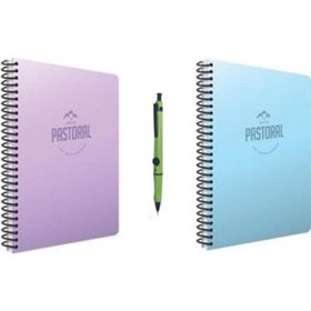 Gıpta Pastoral 2'li 96 Yaprak A4 Spiralli Pp Seti Çizgili Kapak Defter