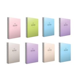 Gıpta Pastoral 8'li 96 Yaprak A4 Spiralli Pp Seti Kareli Kapak Defter