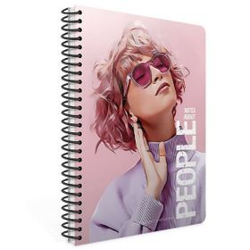 Gıpta People Spiralli Pembe Sert Kapak 120 Yaprak 17*24 Çizgili Defter