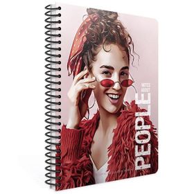 Gıpta People Spiralli Pudra Sert Kapak 120 Yaprak 17*24 Çizgili Defter