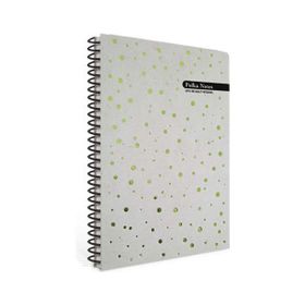 Gıpta Polka Notes Yeşil Benekli Sert Kapak 120 Yaprak 17x24 cm Çizgili Spiralli Defter