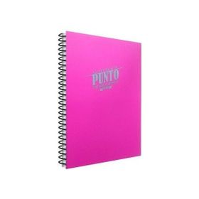 Gıpta Punto Pembe Spiralli Plastik Kapak 60 Yaprak A4 Çizgili Renkli Defter