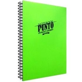 Gıpta Punto Yeşil Spiralli Plastik Kapak 60 Yaprak A4 Çizgili Renkli Defter