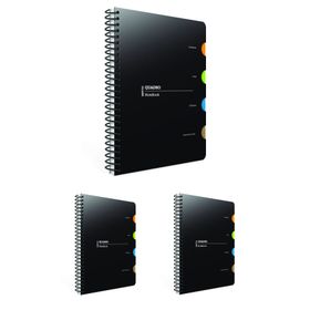 Gıpta Quadro Spiralli 4 Bölmeli Pp Kapak 150 Yaprak 17X24 cm Kareli 3 Adet Defter