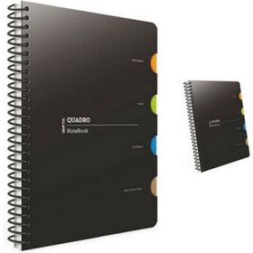 Gıpta Quadro Spiralli 4 Seperatörlü PP Kapak Çizgili Defter