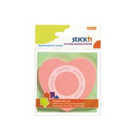 Gıpta Stickn 70x70 mm Kalp Şekilli Açık Pembe 50 Yaprak Not Defteri