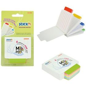 Gıpta Stickn 70x70 mm Magic Çizgili Beyaz Zemin 4 Renk 100 Yaprak Not Defteri