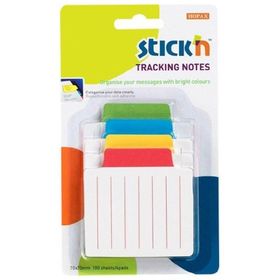 Gıpta Stickn 70x70 mm Magic Çizgili Beyaz Zemin 4 Renk 100 Yaprak Not Defteri