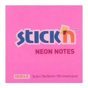 Gıpta Stickn 76x76 mm 100 Yaprak Neon Pembe Yapışkanlı Not Kağıdı