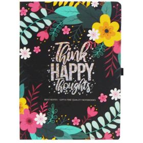 Gıpta Süet Kapak A5 120 Yaprak Think Happy Çizgili Defter