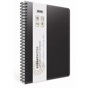 Gıpta Sunday Notes Siyah Sert Deri Kapak 140 Yaprak A4 Çizgili Spiralli Defter