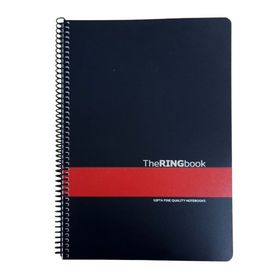 Gıpta The Ring Book Kırmızı Şeritli Pp Kapak 80 Yaprak A4 Kareli Spiralli Defter