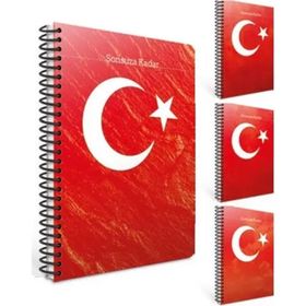 Gıpta Türk Bayrağı Kapaklı Sonsuza Kadar 80 Yaprak Defter