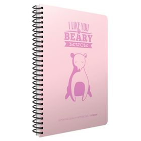 Gıpta UBook 3258 Pastel Pembe Kareli A5 80 Yaprak Plastik Kapak Spiralli Defter