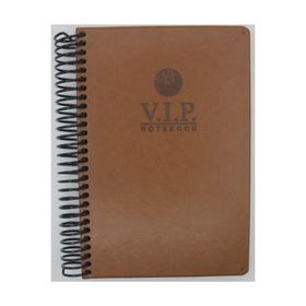 Gıpta V.İ.P. Spiralli Taba Deri Kapak 140 Yaprak 17*24 Kareli Defter
