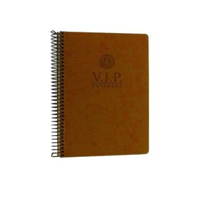 Gıpta V.İ.P. Spiralli Taba Deri Kapak 140 Yaprak 17*24 Kareli Defter