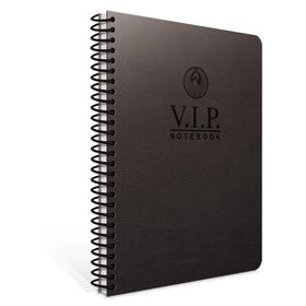 Gıpta Vip 1080 Siyah Deri Kapak A4 140 Yaprak Çizgili Spiralli Defter