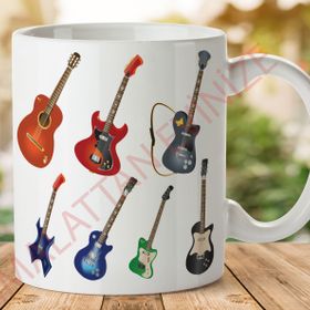 Gitar Modelleri Baskılı Kupa