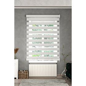 Givayo 150x260 cm Stor Beyaz Geniş Pliseli Zebra Stor Perde