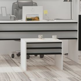 Givayo Orion Siyah Beyaz Ofis Sehpa