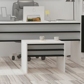 Givayo Orion Siyah Beyaz Ofis Sehpa