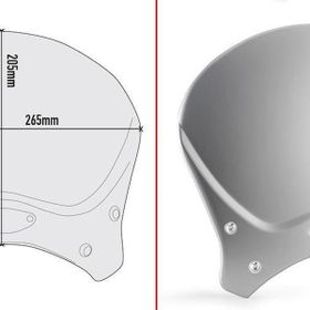 Givi 100AL Bmw R Nine T 14-19 - Yamaha XSR700 16-20 - XSR 900 16-19 Alüminyum Siperlik
