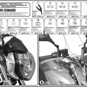 Givi A167A Suzukı GSR 600 06-07 Rüzgar Siperlik Bağlantısı