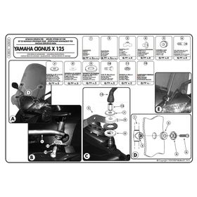 Givi A283A Yamaha Cıgnus X125 Rüzgar Siperlik Baglantısı