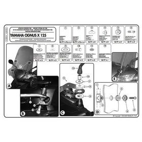 Givi A283A Yamaha Cıgnus X125 Rüzgar Siperlik Baglantısı