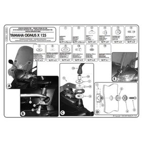 Givi A283A Yamaha Cıgnus X125 Rüzgar Siperlik Baglantısı