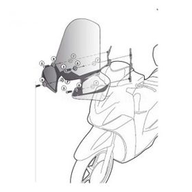 Givi D446KIT Yamaha X-Max 125-250 10-13 Rüzgar Siperlik Bağlantısı