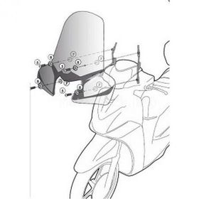 Givi D446KIT Yamaha X-Max 125-250 10-13 Rüzgar Siperlik Bağlantısı